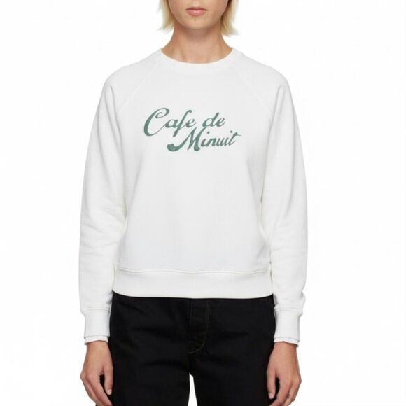 PrettyLittleThing Tops - PrettyLittleThing Crewneck Classic Cream Sweatshirt Top with French Script